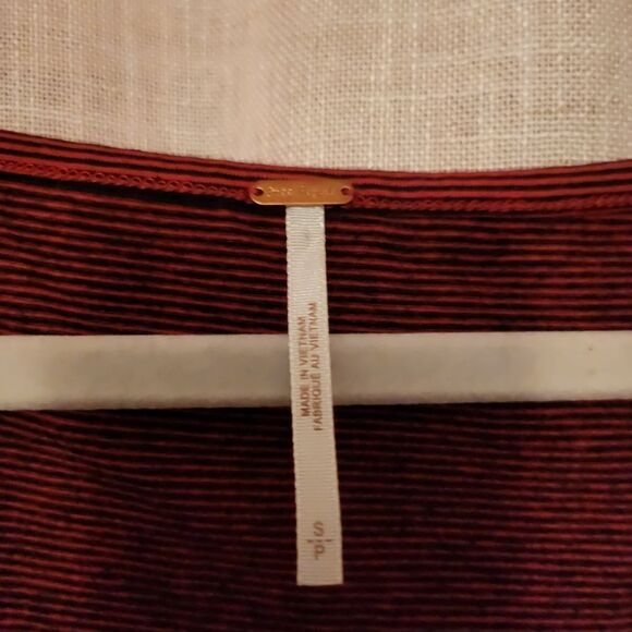 NWT Free People Red And Blue Striped Long Sleeve Tee - Picture 5 of 6